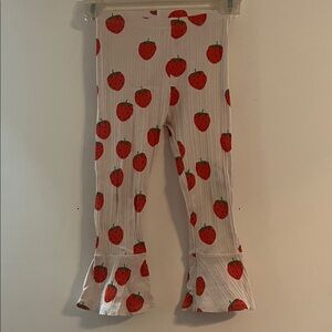 Mini Rodini White and Red Strawberry Leggings